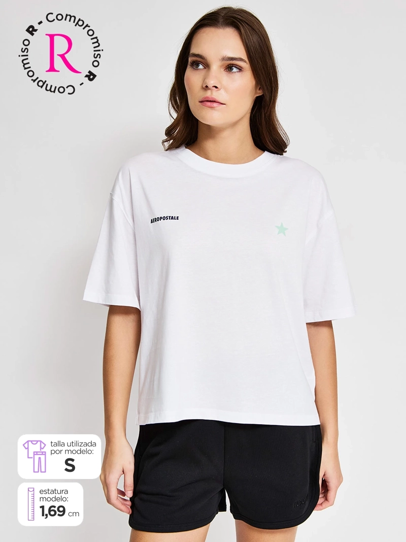 POLERA MUJER AEROPOSTALE ALGODÓN OVERSIZE - 1