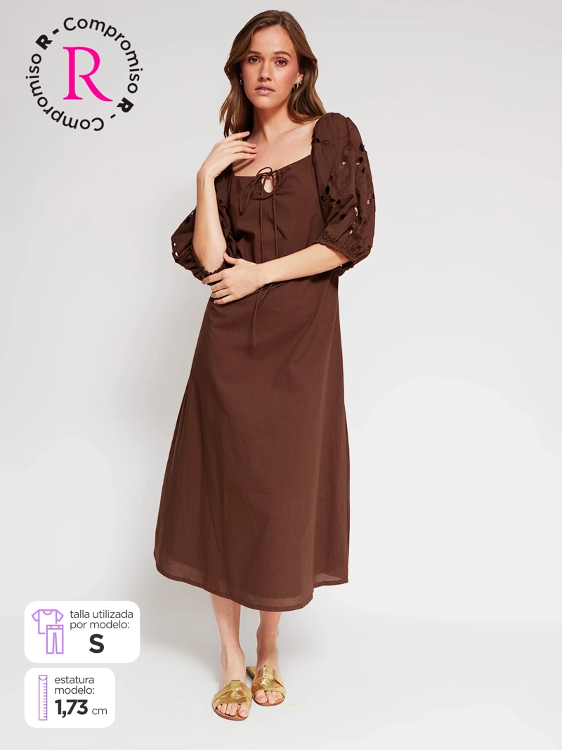 VESTIDO MUJER REGATTA ALGODÓN LARGO BRODERIE
