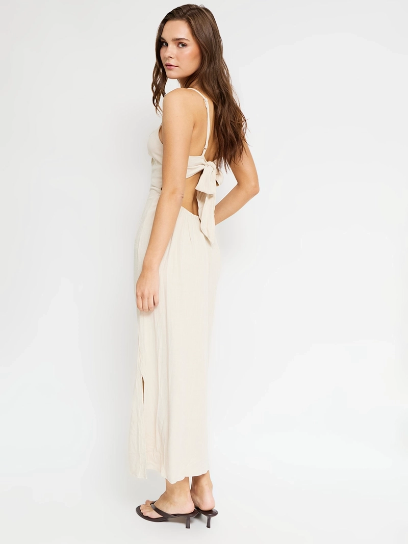 VESTIDO MUJER INDEX LINO LARGO - 3