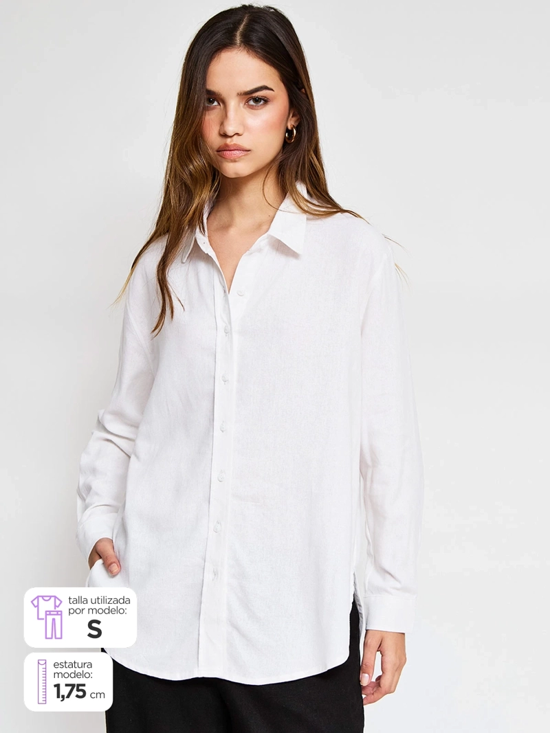 BLUSA MUJER INDEX LINO MANGA LARGA