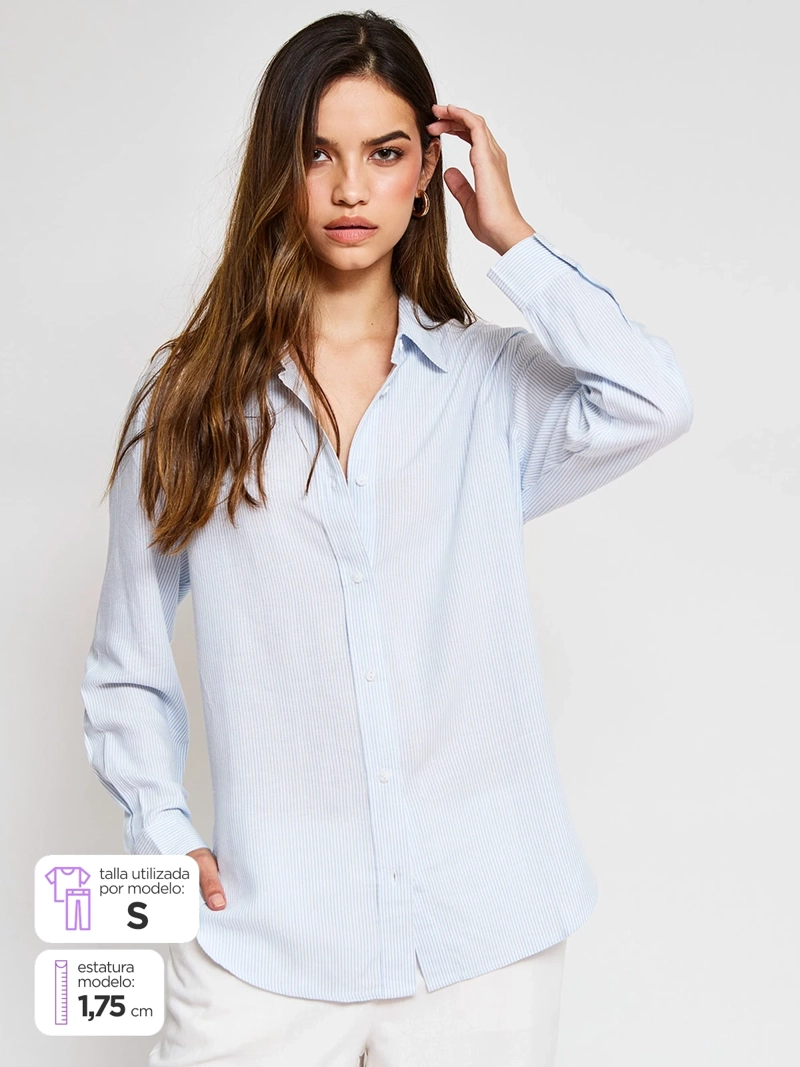 BLUSA MUJER INDEX LINO MANGA LARGA