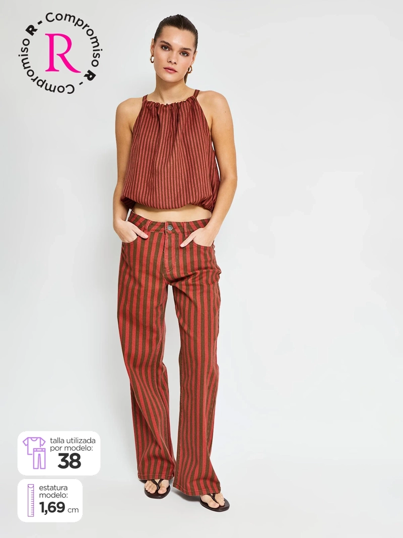 JEANS MUJER BARBADOS ALGODÓN RAYAS - 1
