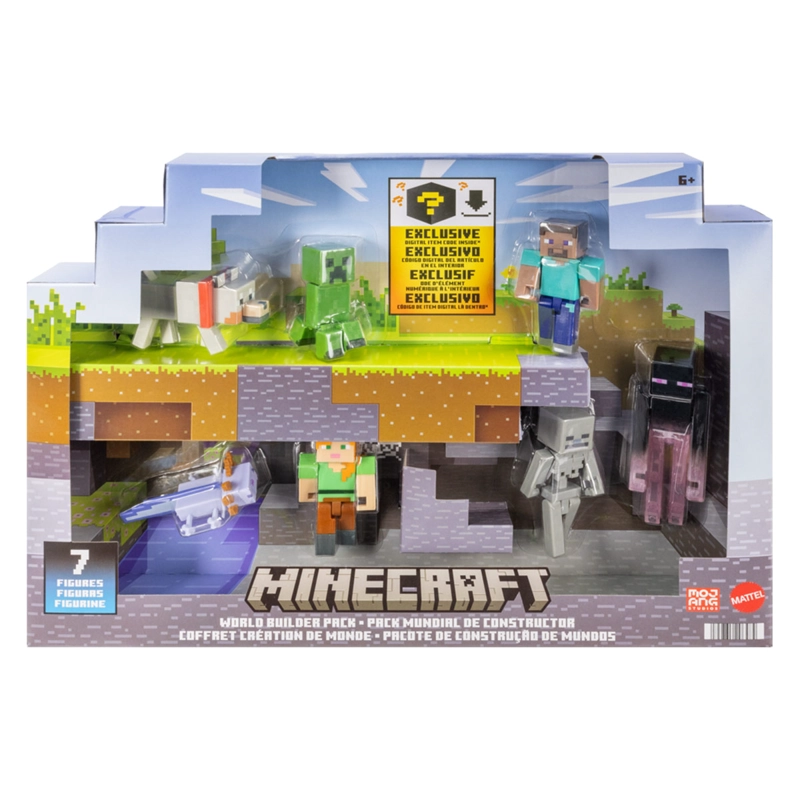 FIGURA DE ACCIÓN MINECRAFT PAQUETE CONSTRUCTOR DE MUNDOS DE 3.25" - MODELO ALEATORIO - 5