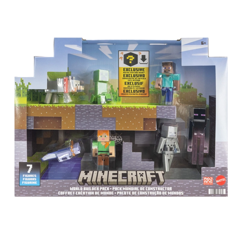 FIGURA DE ACCIÓN MINECRAFT PAQUETE CONSTRUCTOR DE MUNDOS DE 3.25" - MODELO ALEATORIO - 6