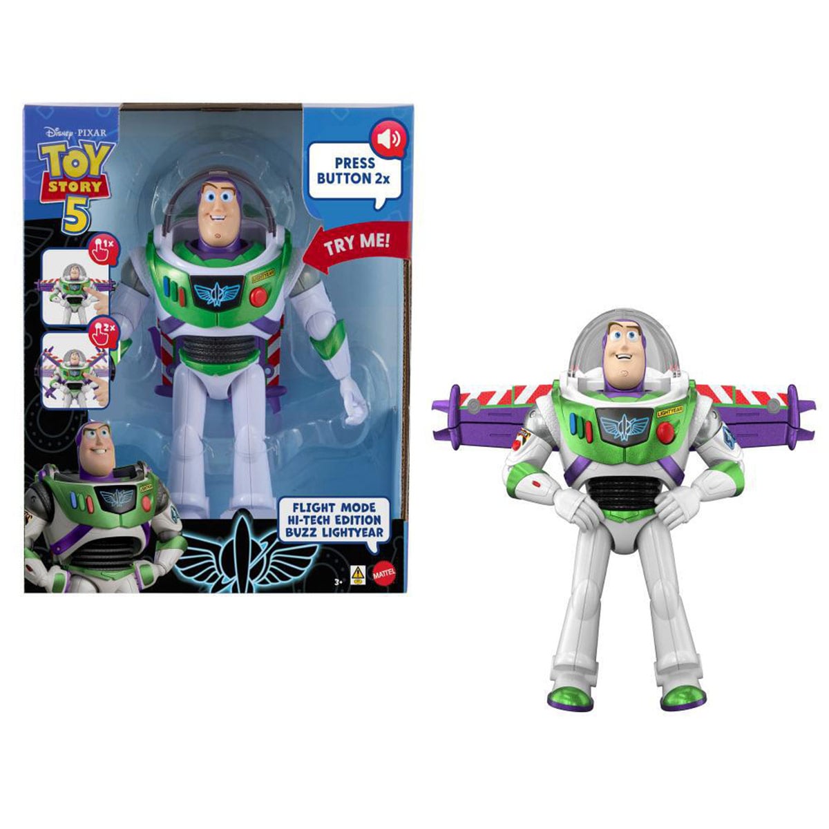 FIGURA DE ACCIÓN DISNEY PIXAR BUZZ ACCIÓN DE DESPEGUE DE 12" - 1
