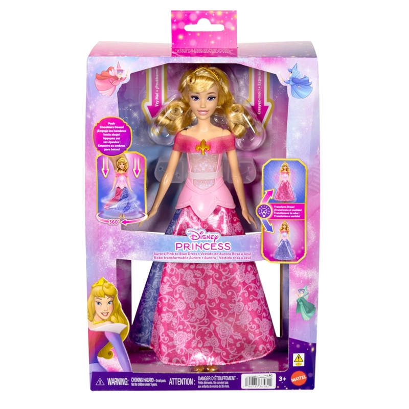 MUÑECA DISNEY PRINCESAS AURORA VESTIDO TRANSFORMABLE - 6