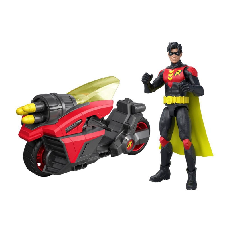 FIGURA DE ACCIÓN DC COMICS ROBIN 6" Y VEHÍCULO - 1