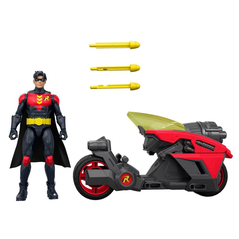 FIGURA DE ACCIÓN DC COMICS ROBIN 6" Y VEHÍCULO - 5