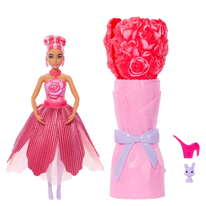 MUÑECA BARBIE REVEAL FLORES ROSA ROJA - 3