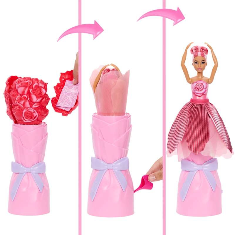 MUÑECA BARBIE REVEAL FLORES ROSA ROJA - 5