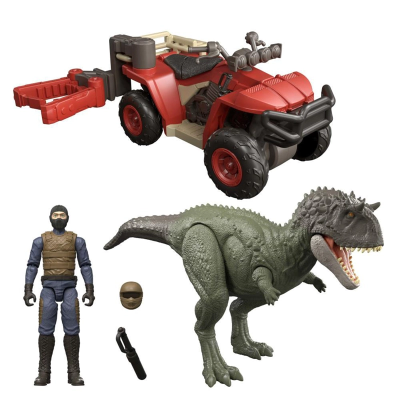 FIGURA DE ACCIÓN JURASSIC WORLD DINOSAURIO Y VEHÍCULO - 1