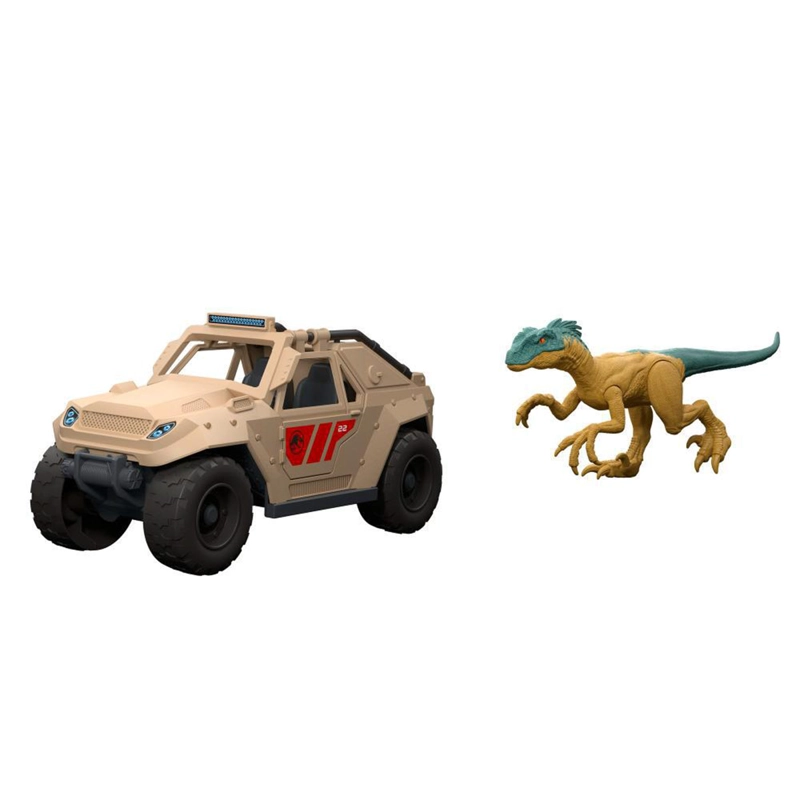 FIGURA DE ACCIÓN JURASSIC WORLD DINOSAURIO Y VEHÍCULO 4X4  - 1