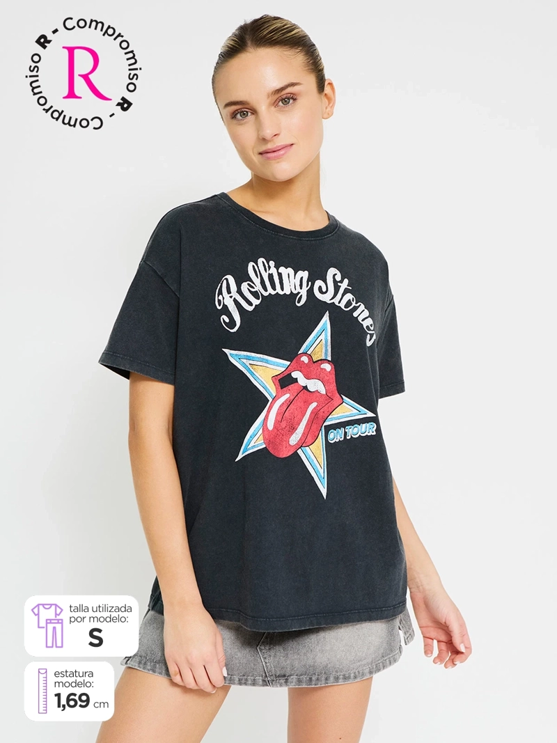 POLERA MUJER BARBADOS ALGODÓN THE ROLLING STONES