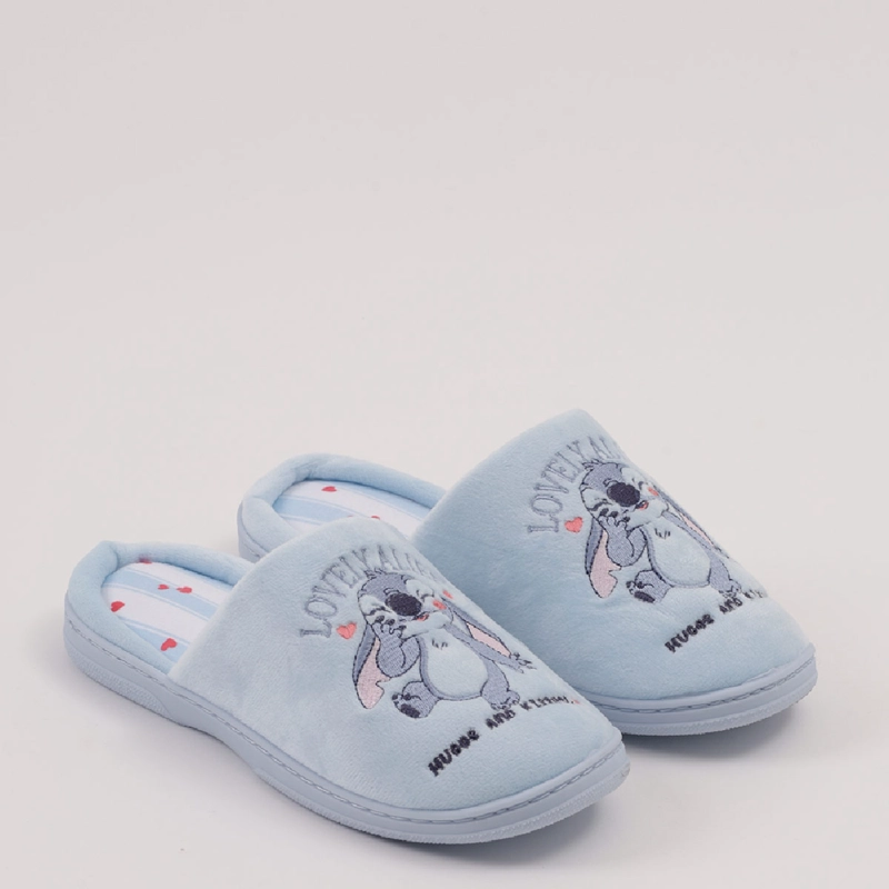 PANTUFLA MUJER STITCH CELESTE - 1