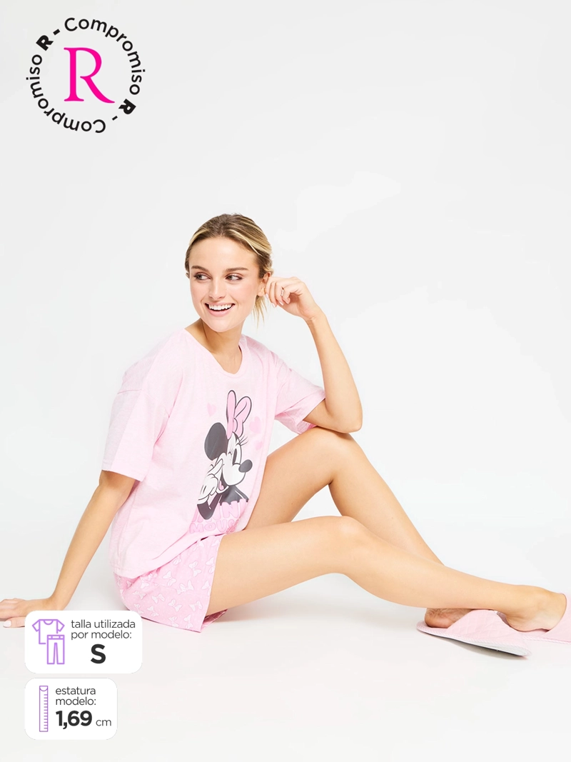 PIJAMA MUJER MICKEY & MINNIE ALGODÓN EN CAJA DE REGALO - 1