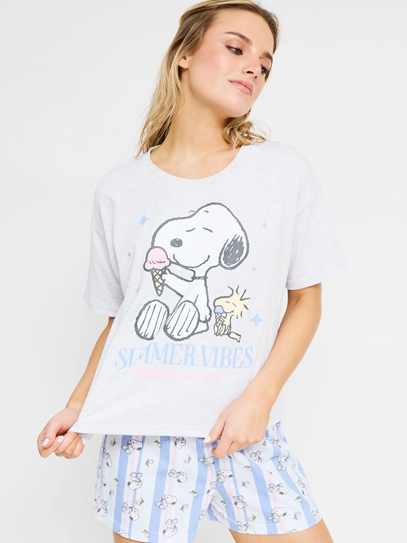 PIJAMA MUJER SNOOPY ALGODÓN EN CAJA DE REGALO - 4