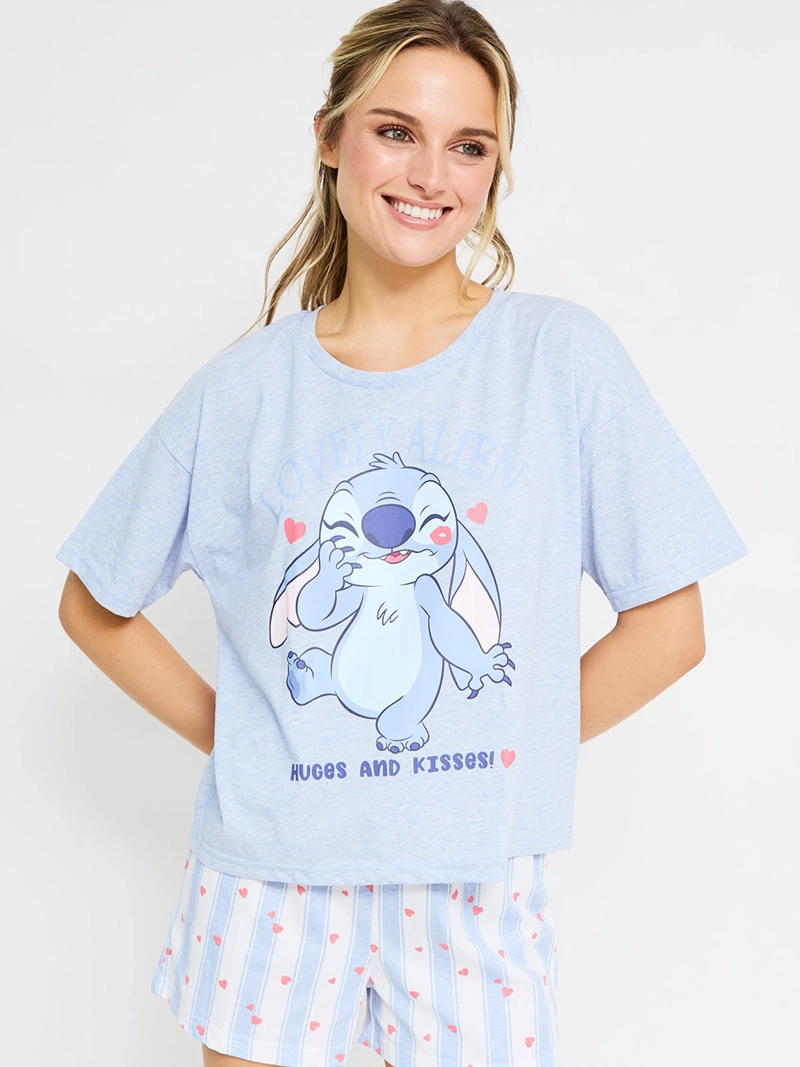 PIJAMA MUJER LILO & STITCH ALGODÓN EN CAJA DE REGALO - 4
