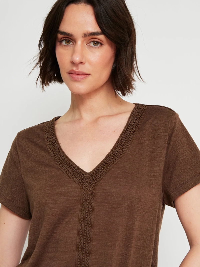 POLERA MUJER REGATTA CUELLO EN V MANGA CORTA - 3