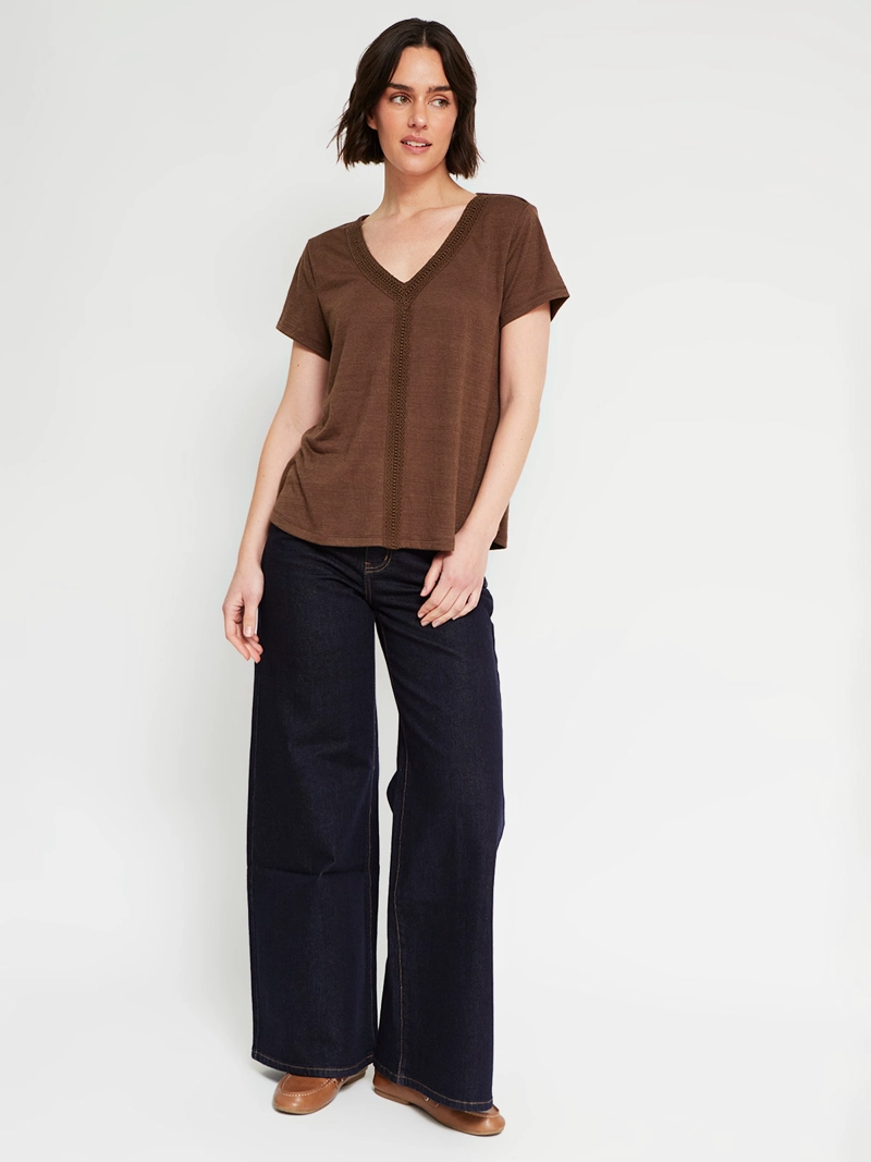 POLERA MUJER REGATTA CUELLO EN V MANGA CORTA - 4