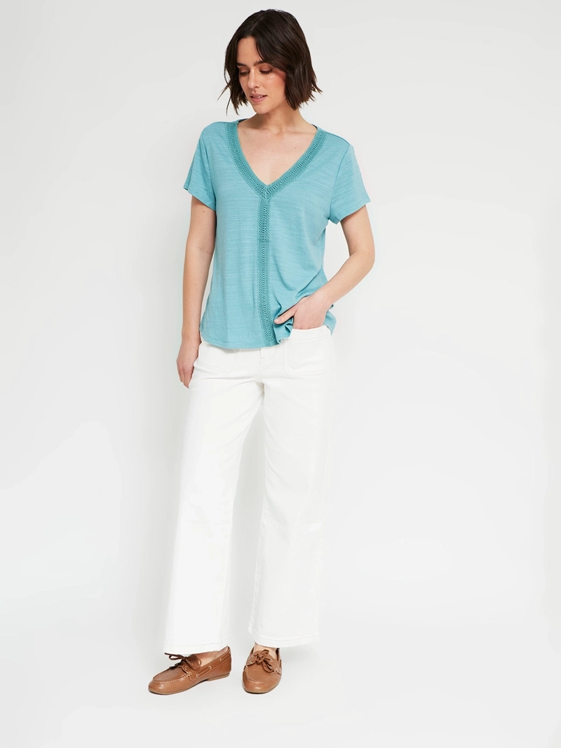 POLERA MUJER REGATTA CUELLO EN V MANGA CORTA - 4