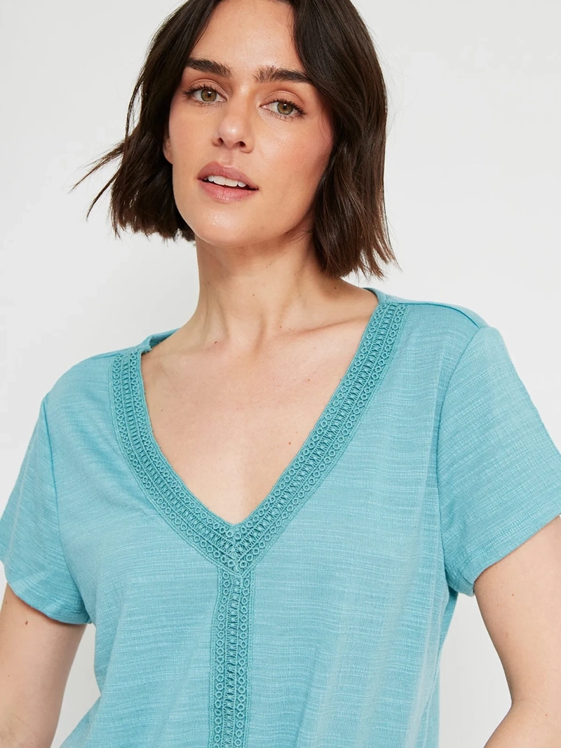POLERA MUJER REGATTA CUELLO EN V MANGA CORTA - 3