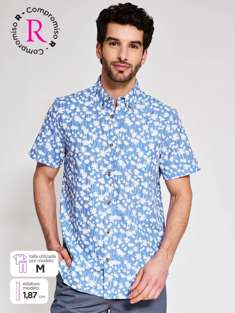 CAMISA HOMBRE KENNETH STEVENS ALGODÓN MANGA CORTA - 1