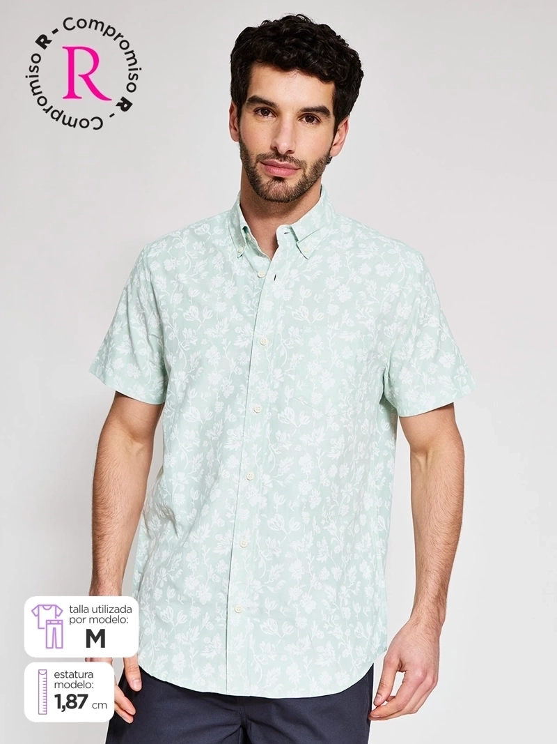 CAMISA HOMBRE KENNETH STEVENS ALGODÓN MANGA CORTA - 1