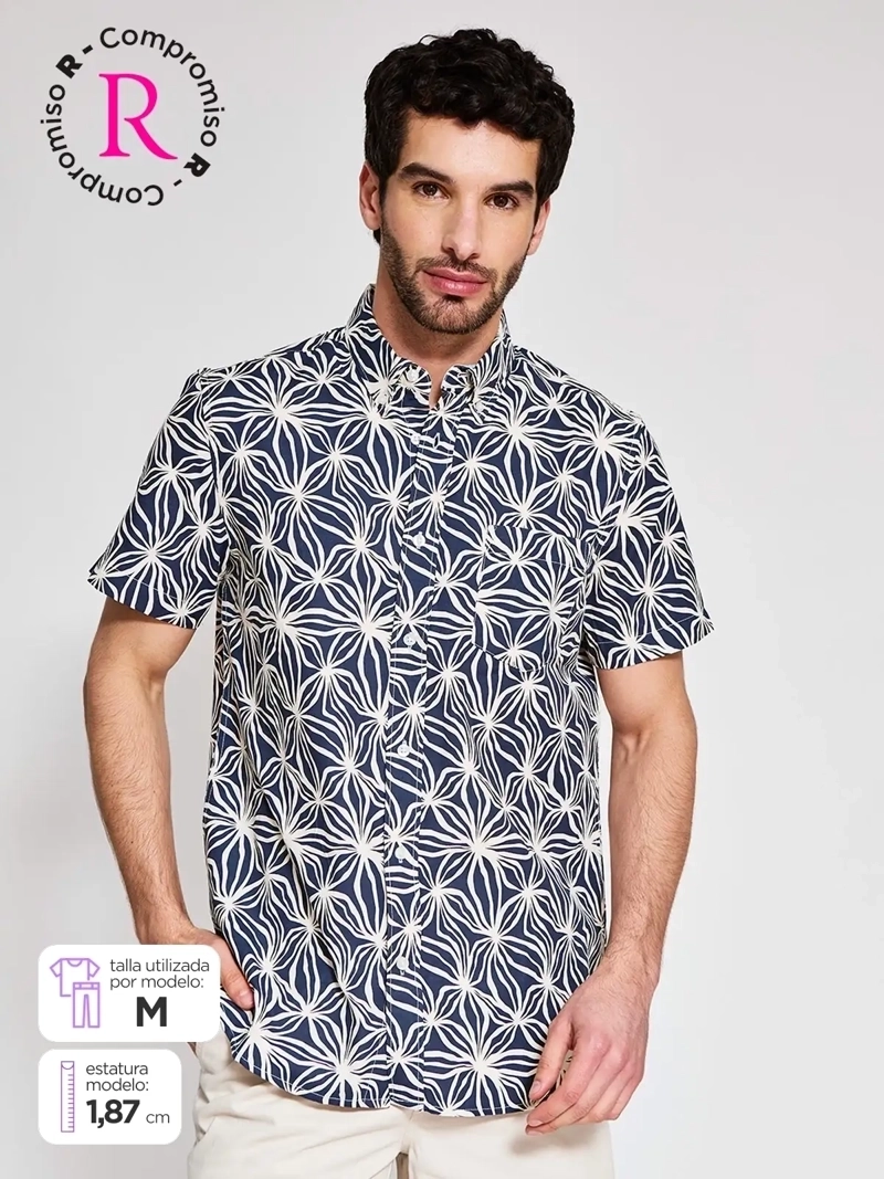CAMISA HOMBRE KENNETH STEVENS ALGODÓN MANGA CORTA - 1