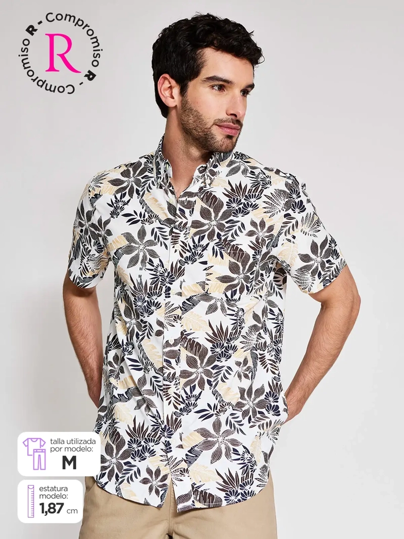 CAMISA HOMBRE KENNETH STEVENS ALGODÓN MANGA CORTA - 1