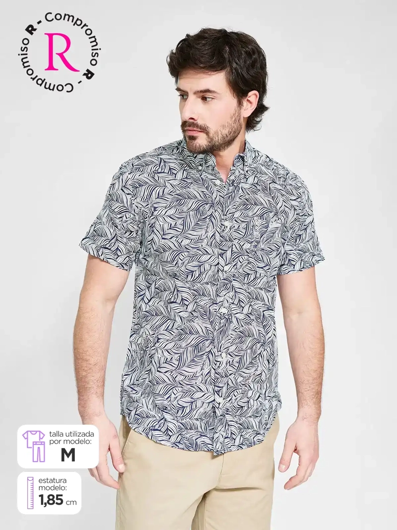 CAMISA HOMBRE KENNETH STEVENS ALGODÓN MANGA CORTA - 1
