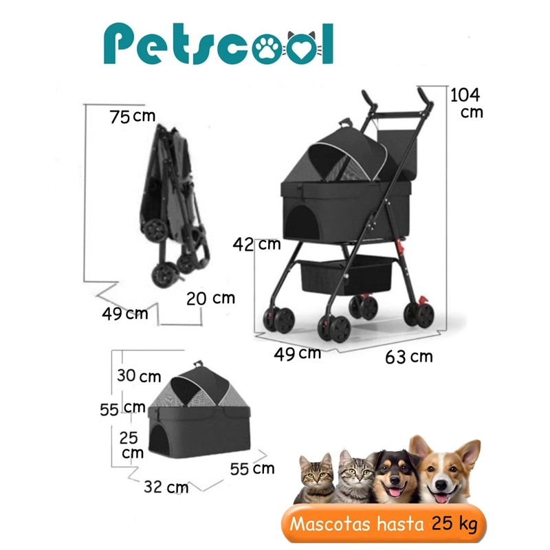 CARRO DE PASEO KIDSCOOL 2 EN 1 PLEGABLE - 4