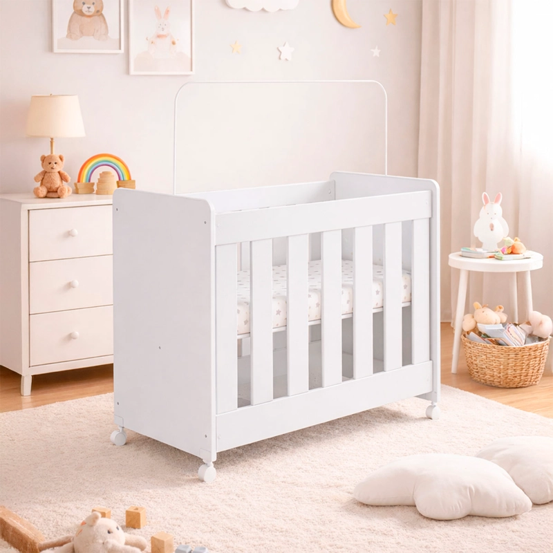 MINI CUNA KIDSCOOL 4 EN 1 CON COLCHÓN BLANCO - 4