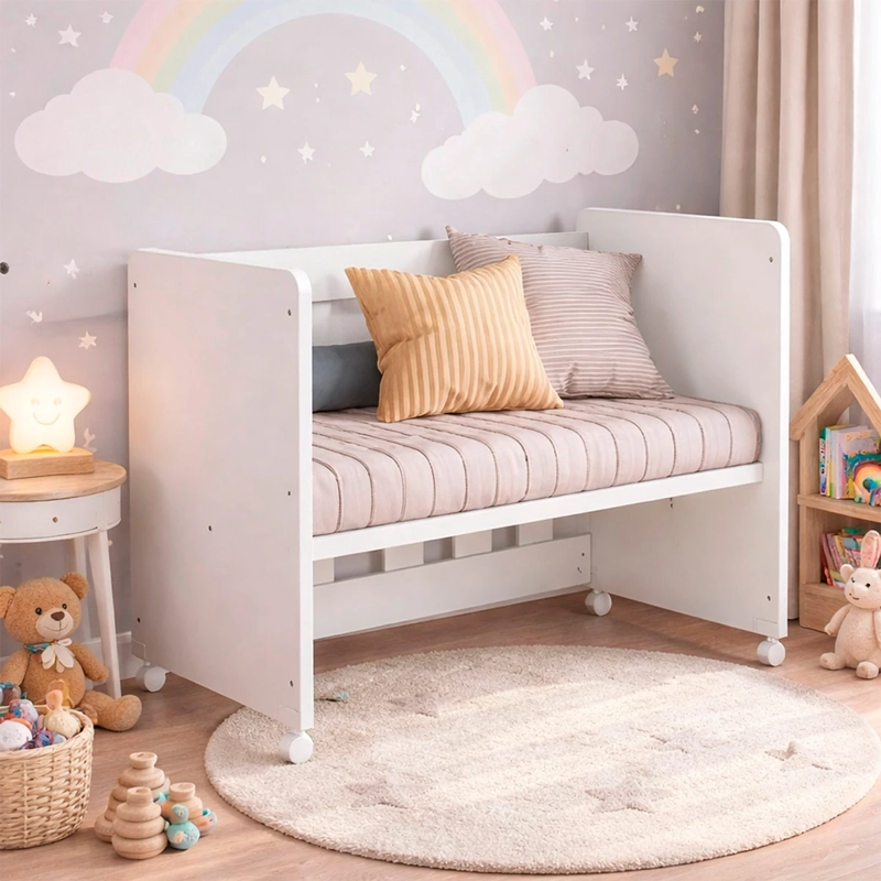 MINI CUNA KIDSCOOL 4 EN 1 CON COLCHÓN BLANCO - 8