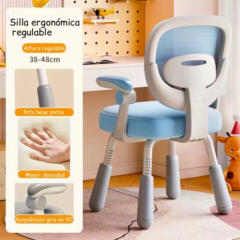SILLA ESCRITORIO KIDSCOOL INFANTIL 70 KG CELESTE - 6