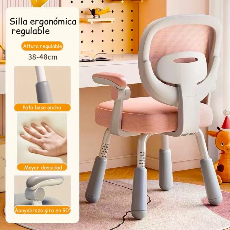 SILLA ESCRITORIO KIDSCOOL INFANTIL 70 KG ROSADO - 3