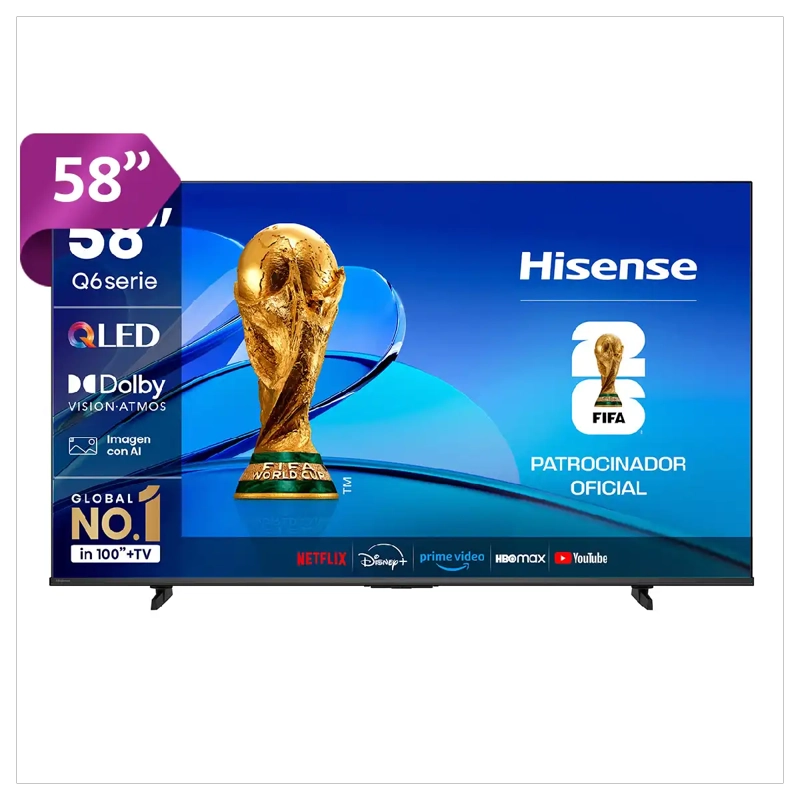 SMART TV HISENSE QLED 4K UHD 58” 58Q6QV - 1