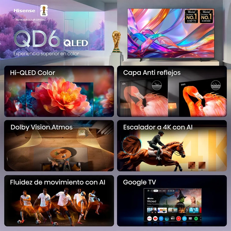 SMART TV HISENSE QLED 4K UHD 75” 75QD68SG - 4
