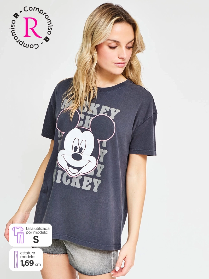 POLERA MUJER INDEX ALGODÓN MANGA CORTA MICKEY