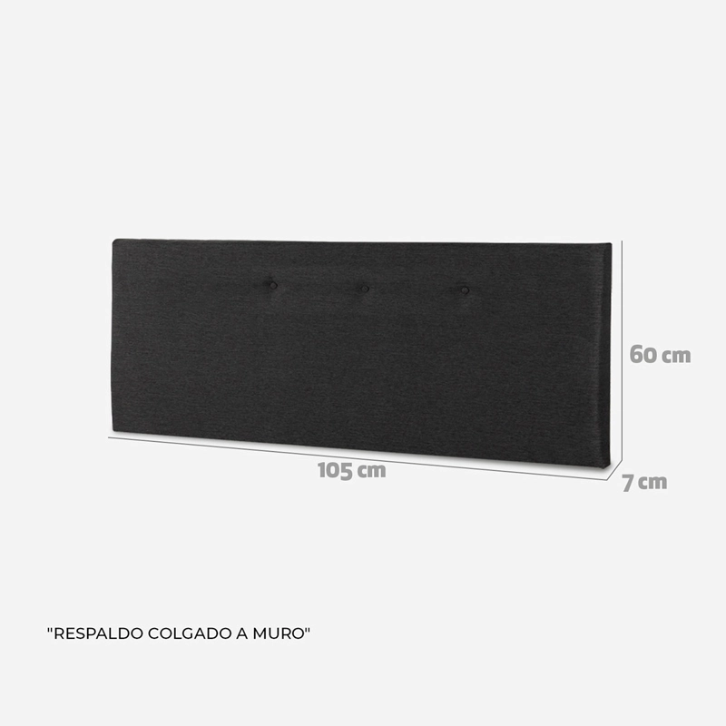CAMA EUROPEA CIC EXCELLENCE PLUS SPACE BOX 1.5 PLAZAS + RESPALDO NEGRO - 7