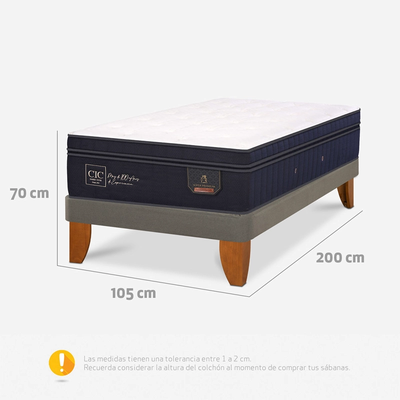 CAMA EUROPEA CIC SUPER PREMIUM 1.5 PLAZAS NEGRO - 3