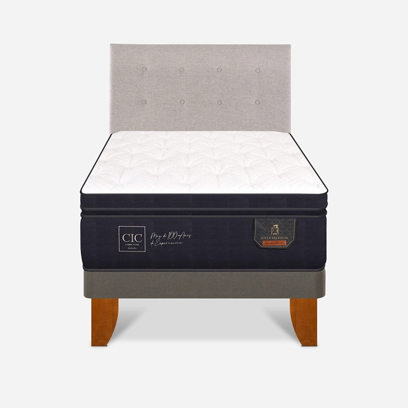 CAMA EUROPEA CIC SUPER PREMIUM 1.5 PLAZAS + RESPALDO GRIS - 2