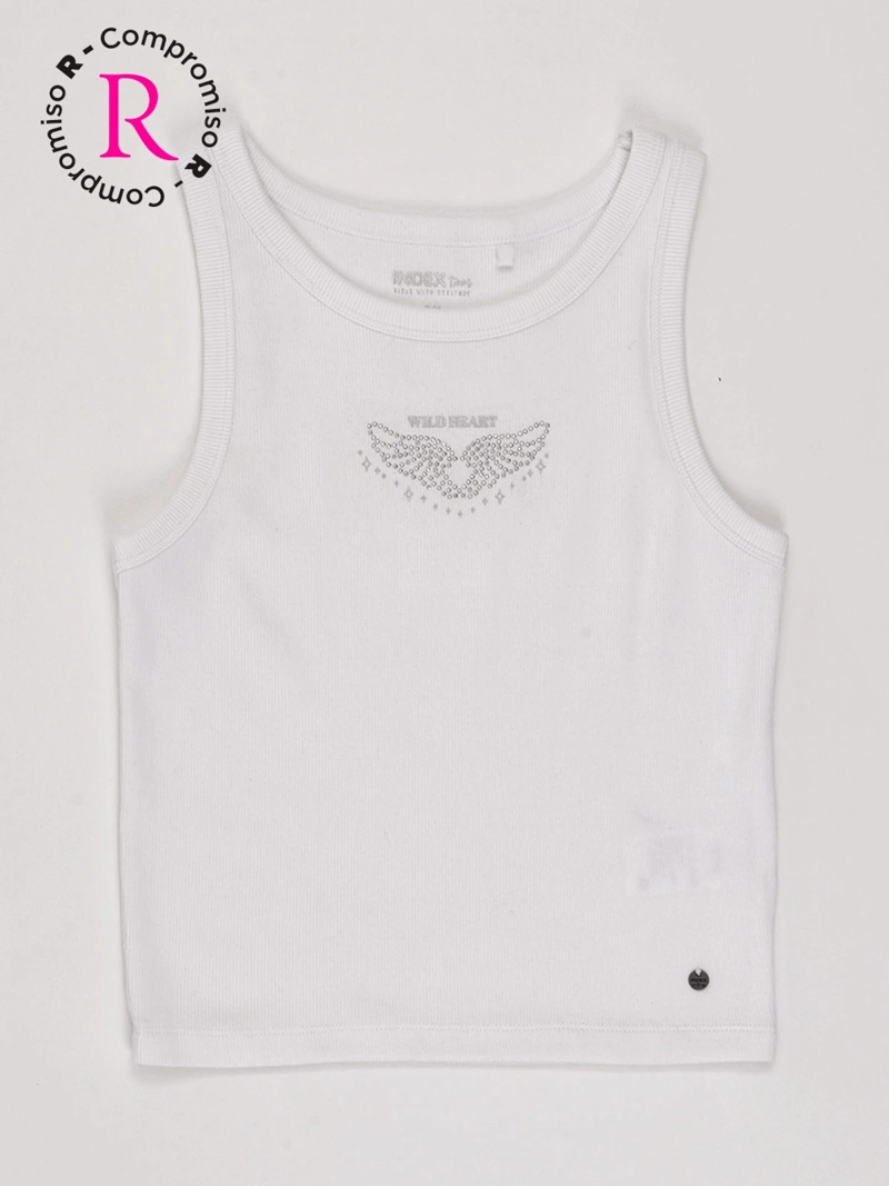 POLERA NIÑA INDEX TEEN ALGODÓN SIN MANGAS TACHAS