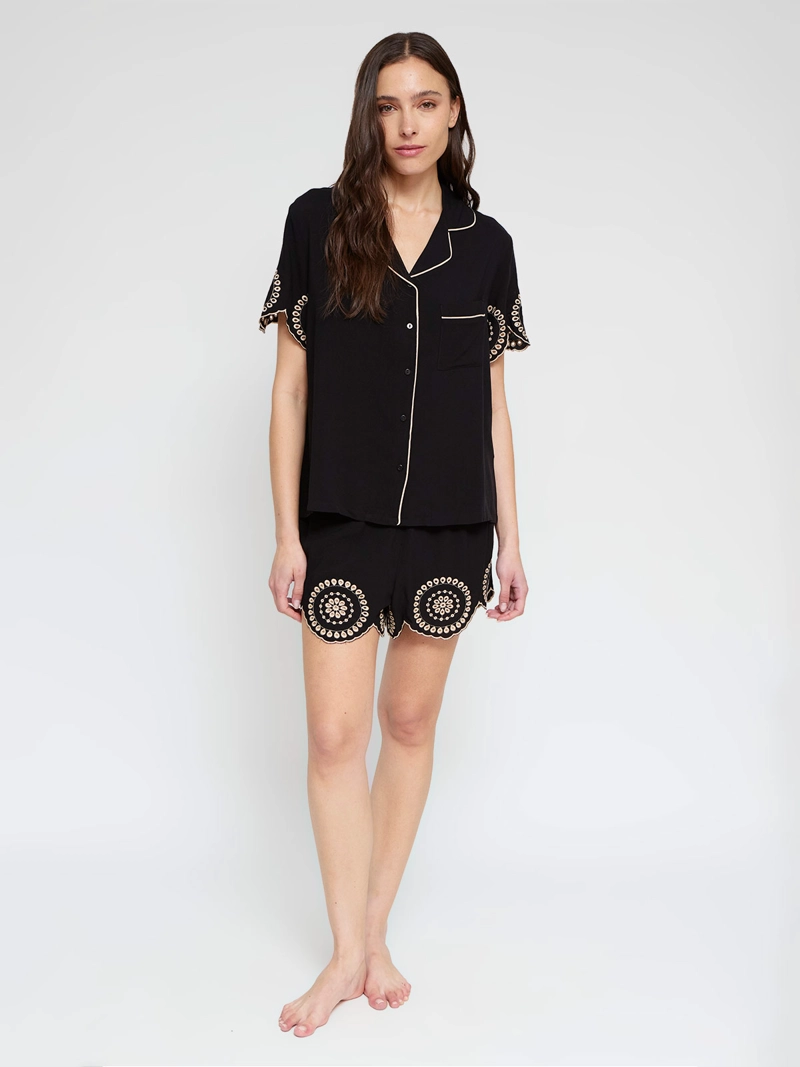 PIJAMA MUJER MARQUIS CAMISERO BRODERIE - 2