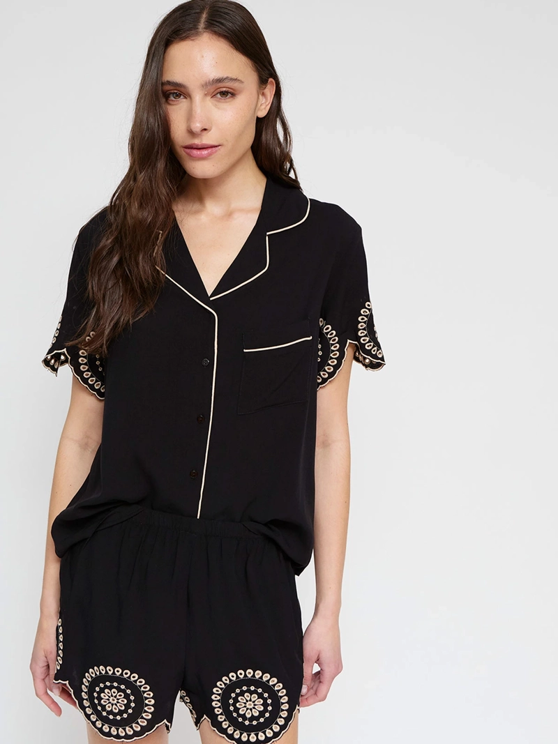 PIJAMA MUJER MARQUIS CAMISERO BRODERIE - 4