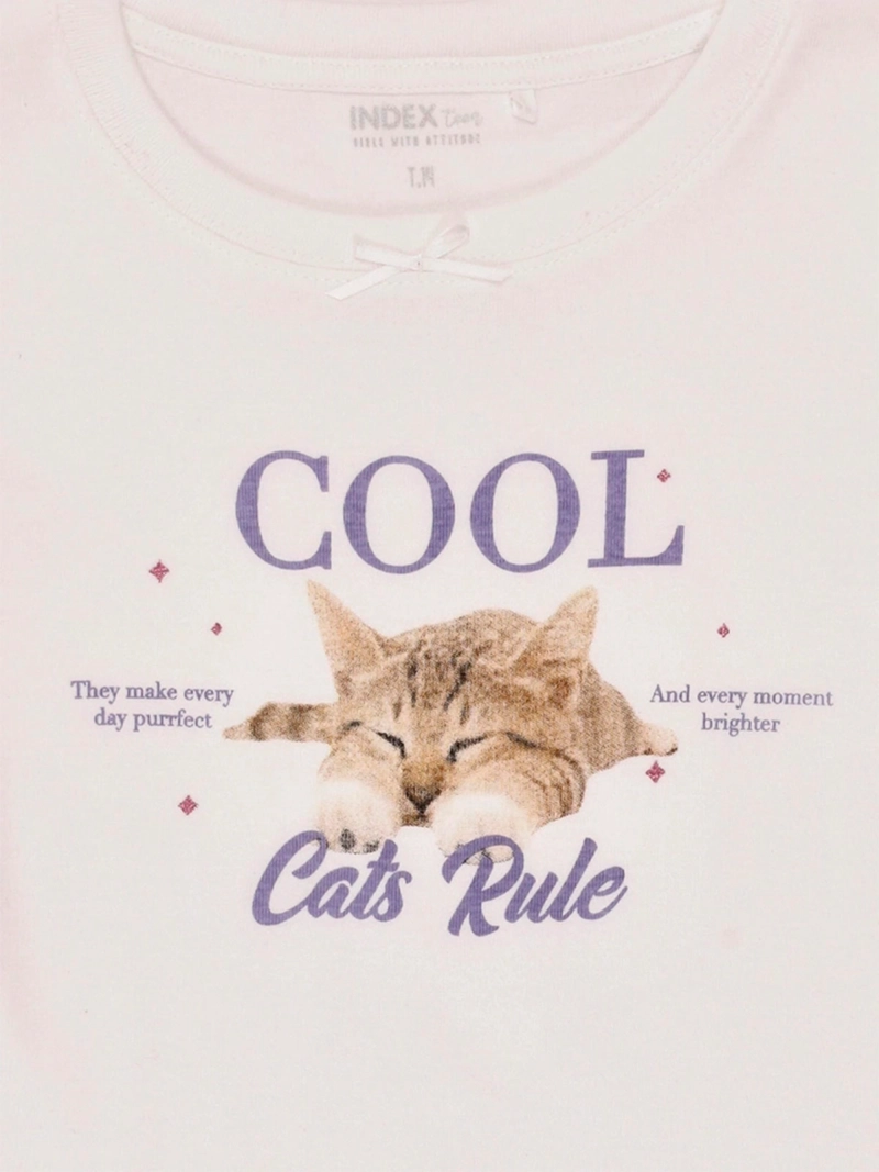 POLERA NIÑA INDEX TEEN ALGODÓN MANGA CORTA RIB ESTAMPADA - 5