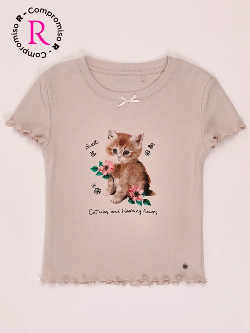POLERA NIÑA INDEX TEEN ALGODÓN MANGA CORTA RIB ESTAMPADA - 3