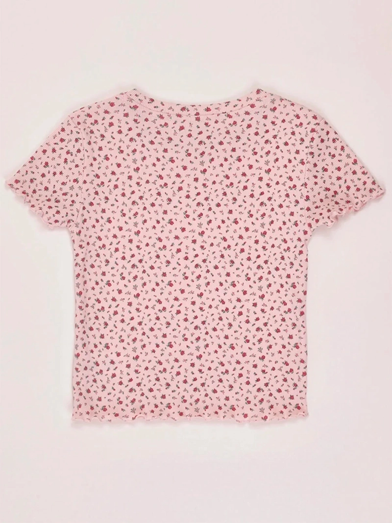 POLERA NIÑA INDEX TEEN ALGODÓN MANGA CORTA RIB PRINT - 4