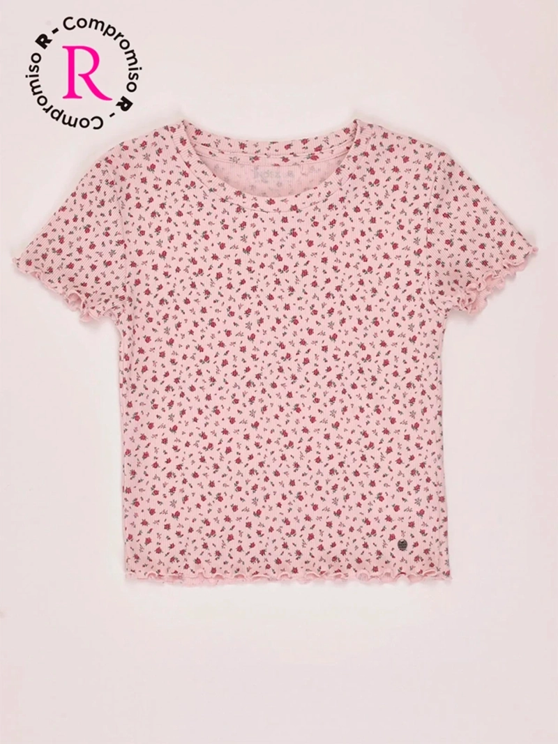 POLERA NIÑA INDEX TEEN ALGODÓN MANGA CORTA RIB PRINT - 3