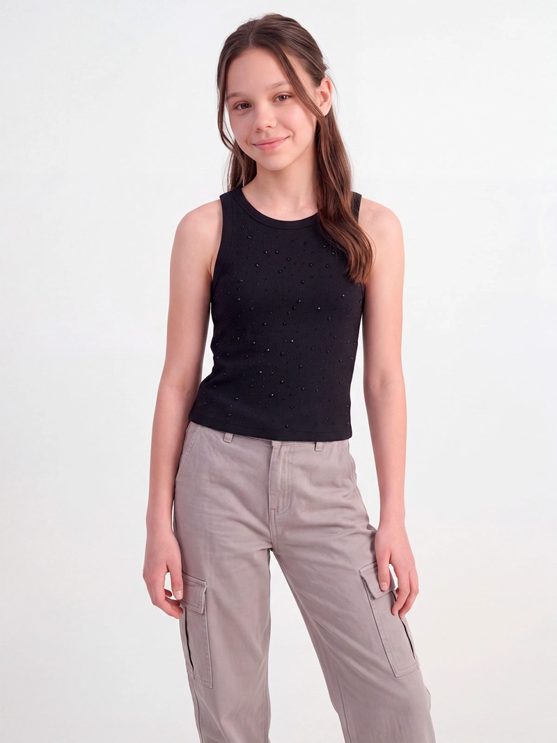 POLERA NIÑA INDEX TEEN ALGODÓN SIN MANGAS - 1
