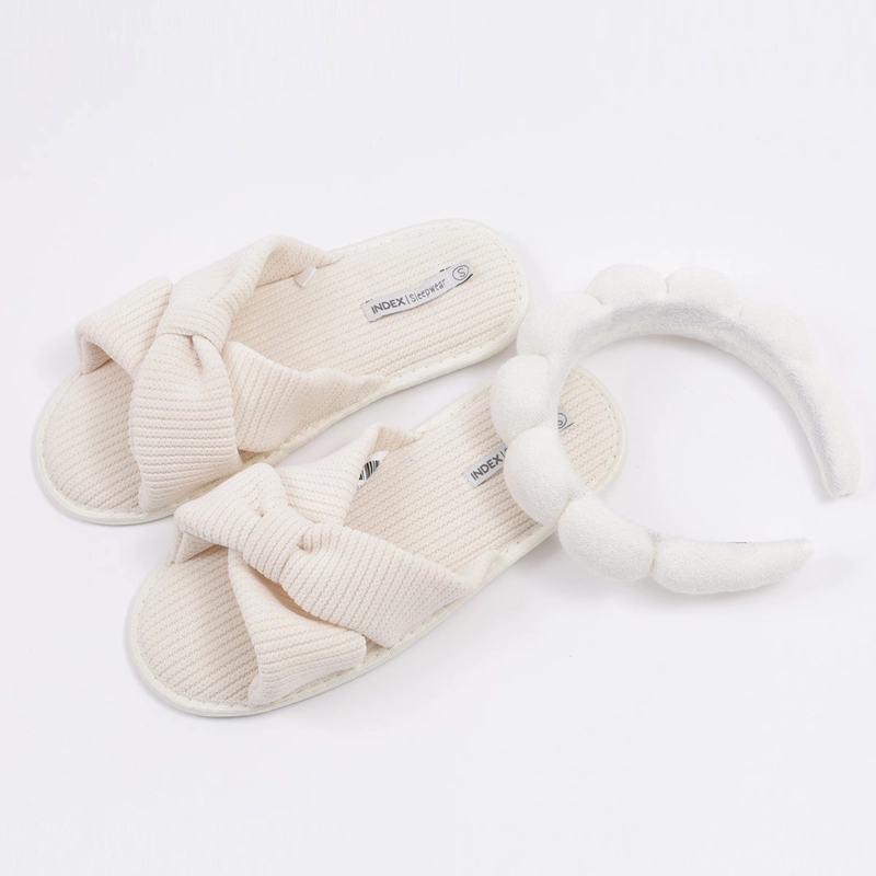 PANTUFLAS MUJER INDEX + ACCESORIO EN CAJA - 1